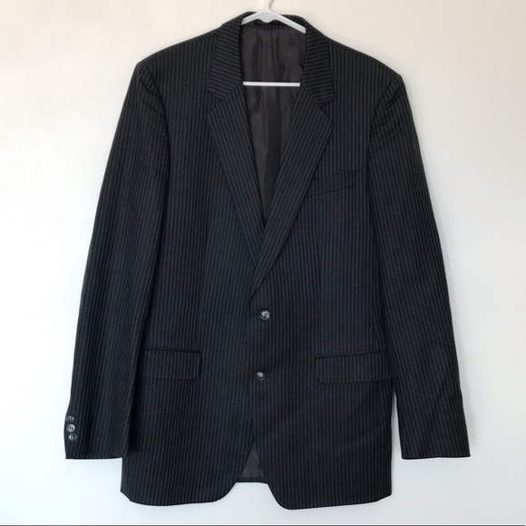 Hirmer munchen blue pinstripe wool two button men's sport coat - Picture 1 of 14